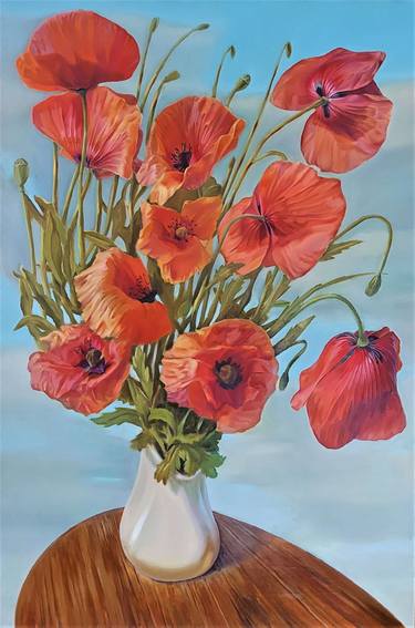 Original Floral Painting by Michael Lupa