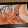 Original watercolor painting of a nude woman. Created in a secluded mountain log cabin near Sofia, Bulgaria.