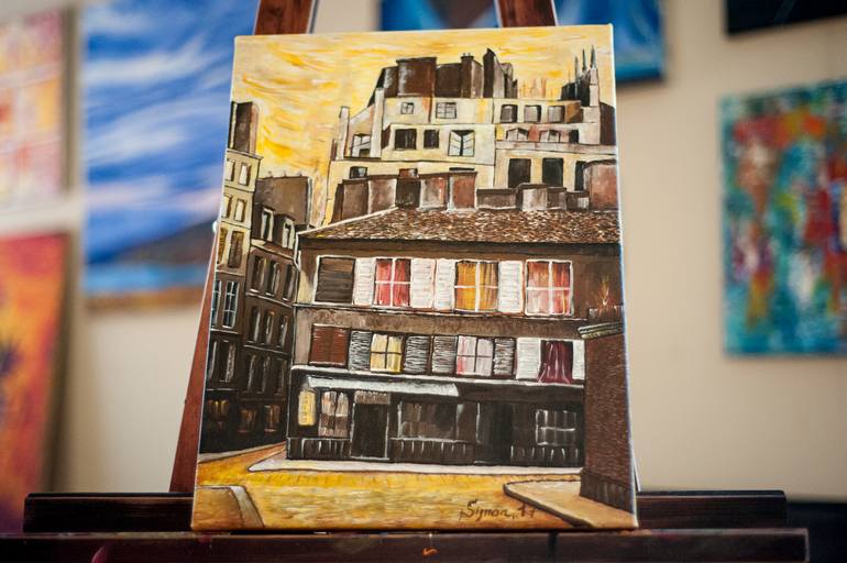 Original Expressionism Cities Painting by Victor Simon