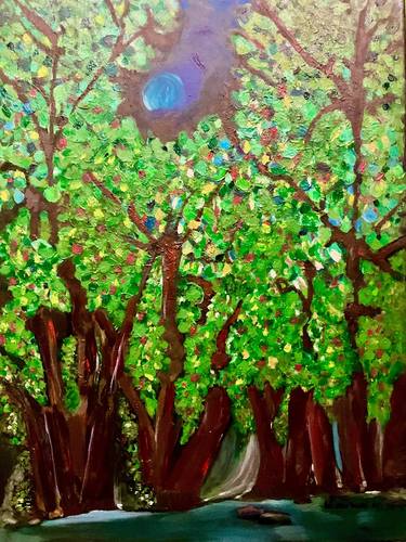 Original Abstract Expressionism Nature Painting by Li Narboni