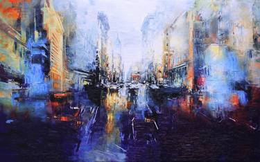 Original Impressionism Cities Paintings by Kenneth Halvorsen