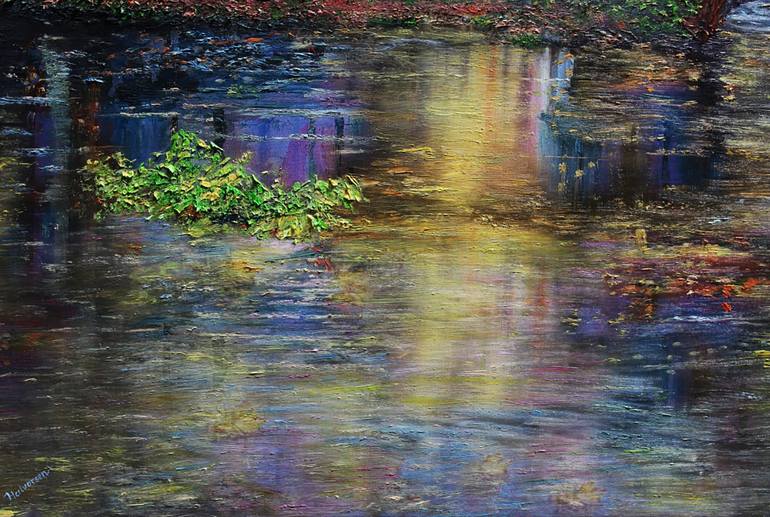 Original Art Deco Landscape Painting by Kenneth Halvorsen