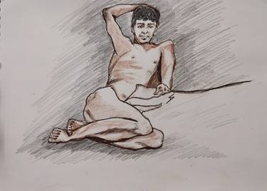 Print of Figurative Nude Drawings by S A