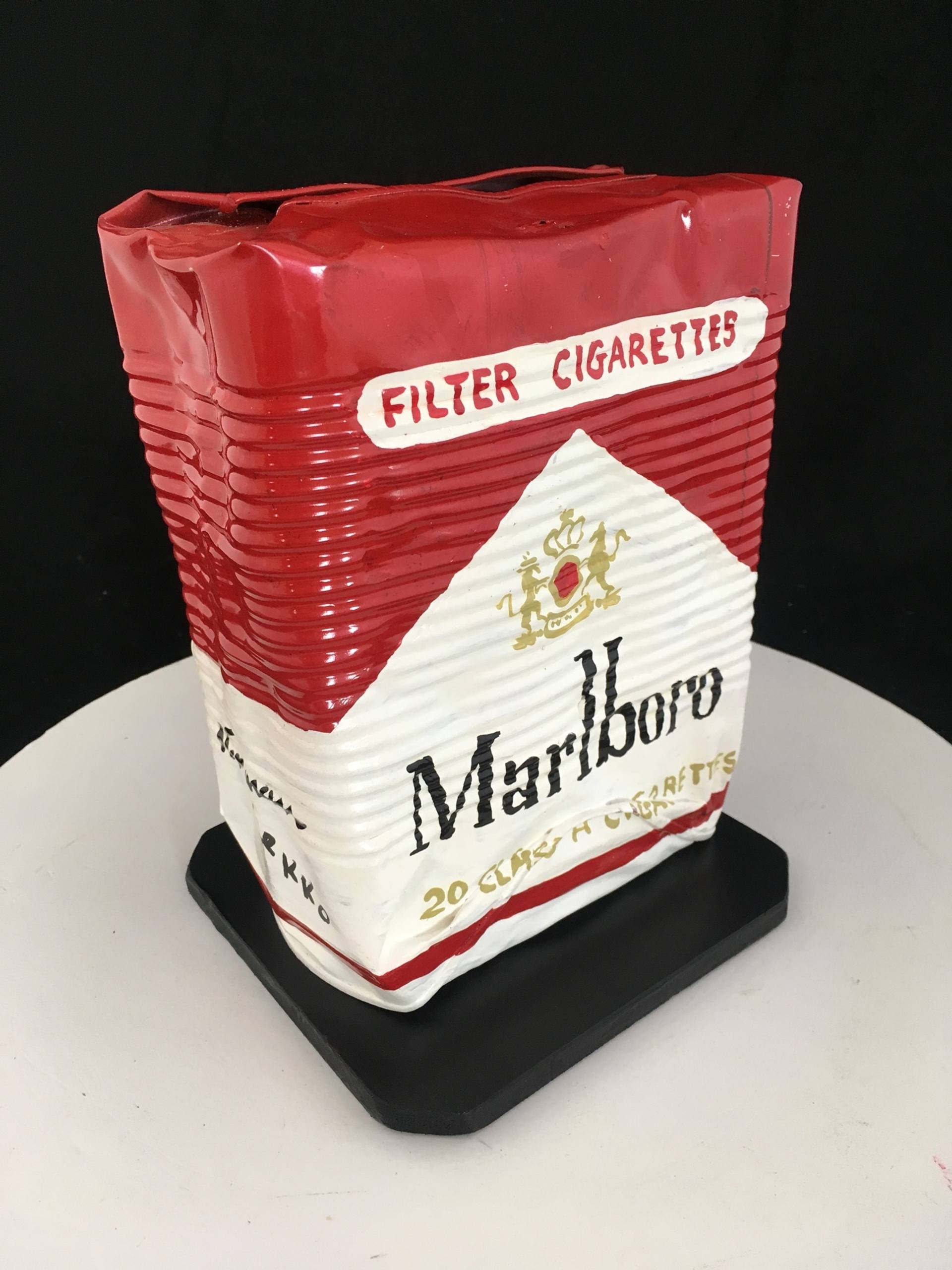 Crushed Marlboro Pack Sculpture by Norman Gekko | Saatchi Art