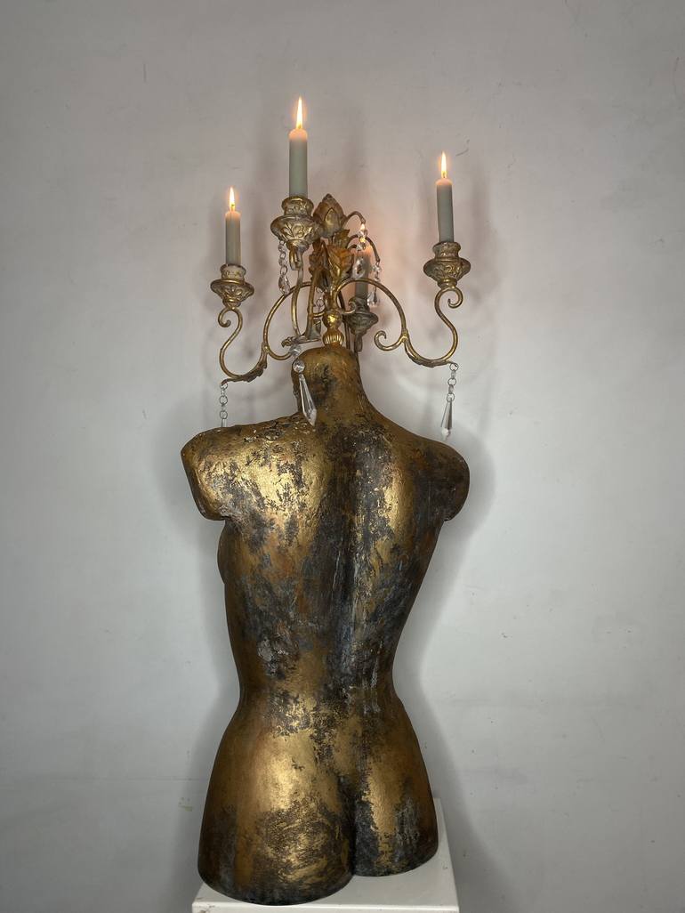 Original Art Deco Light Sculpture by Brigitte Dravet