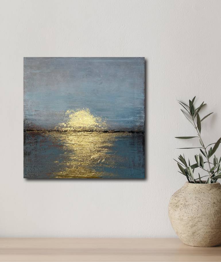 Original Minimalism Seascape Painting by Brigitte Dravet
