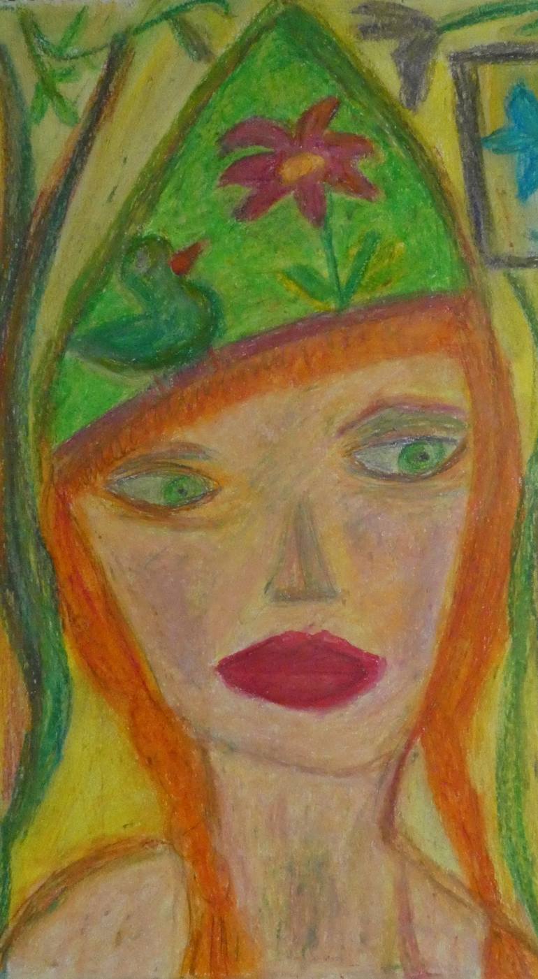 Original Art Deco Women Drawing by Laura Bernardeschi Nelson