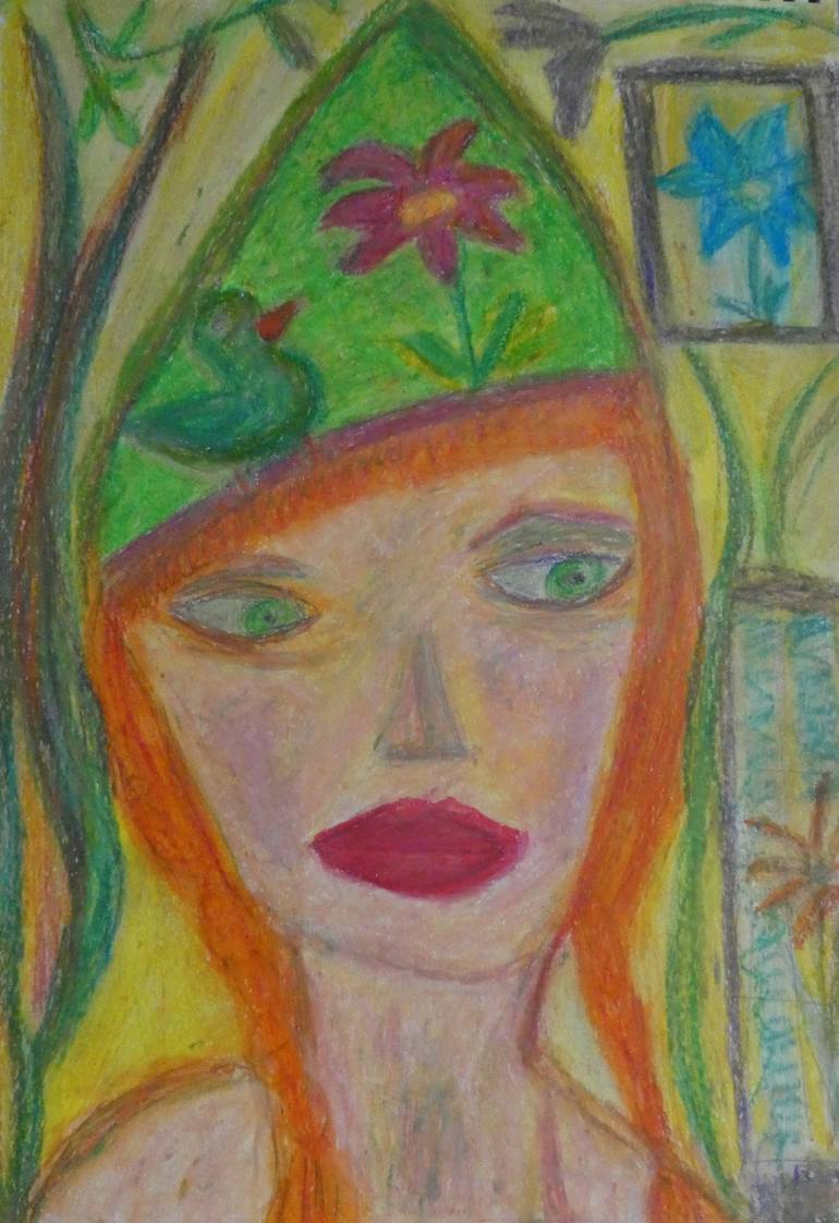 Original Art Deco Women Drawing by Laura Bernardeschi Nelson