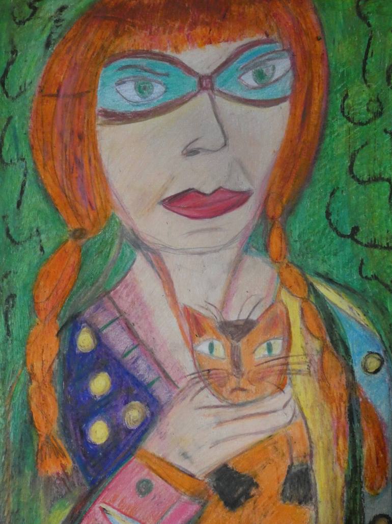 Original Abstract Women Drawing by Laura Bernardeschi Nelson