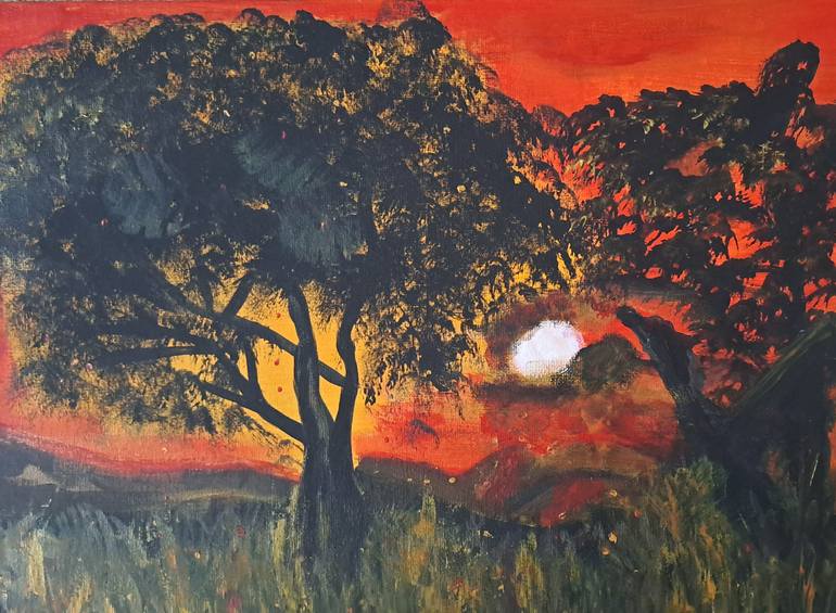 Original Abstract Landscape Painting by Laura Bernardeschi Bernardeschi Nelson