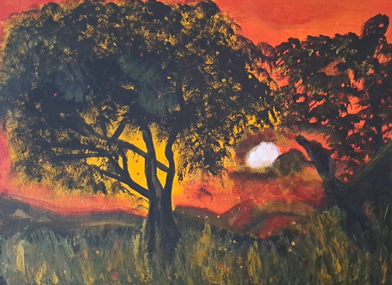 Original Abstract Landscape Painting by Laura Bernardeschi Bernardeschi Nelson