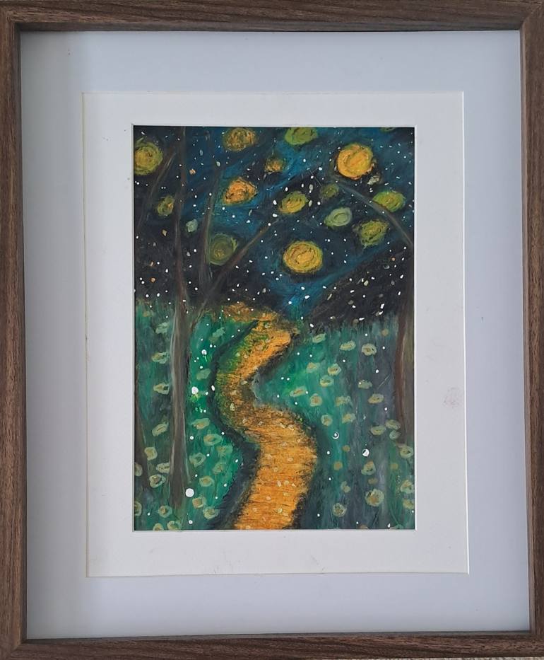 Original Abstract Expressionism Fantasy Painting by Laura Bernardeschi Bernardeschi Nelson