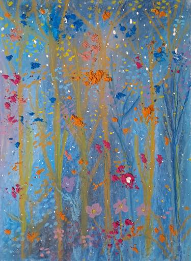 Original Abstract Expressionism Fantasy Painting by Laura B  Nelson