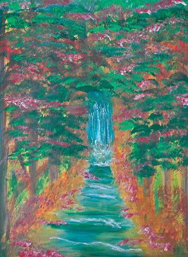 Original Abstract Expressionism Fantasy Painting by Laura B  Nelson
