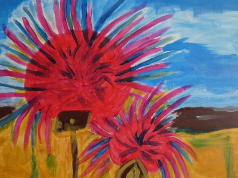 Original Abstract Expressionism Floral Painting by Laura Bernardeschi Nelson