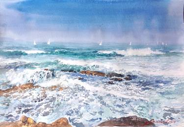 Original Impressionism Seascape Paintings by Larysa Yermak-Dolhova