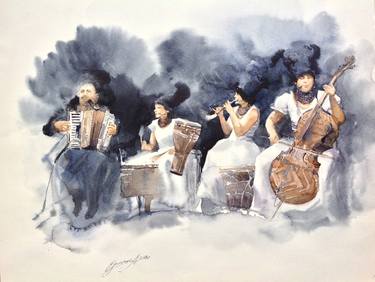 Print of Expressionism Music Paintings by Larysa Yermak-Dolhova