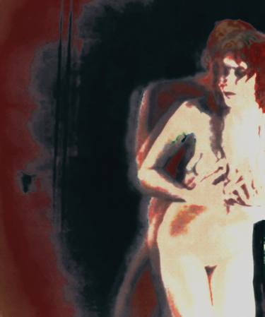 Original Abstract Expressionism Erotic Mixed Media by Hua Huang