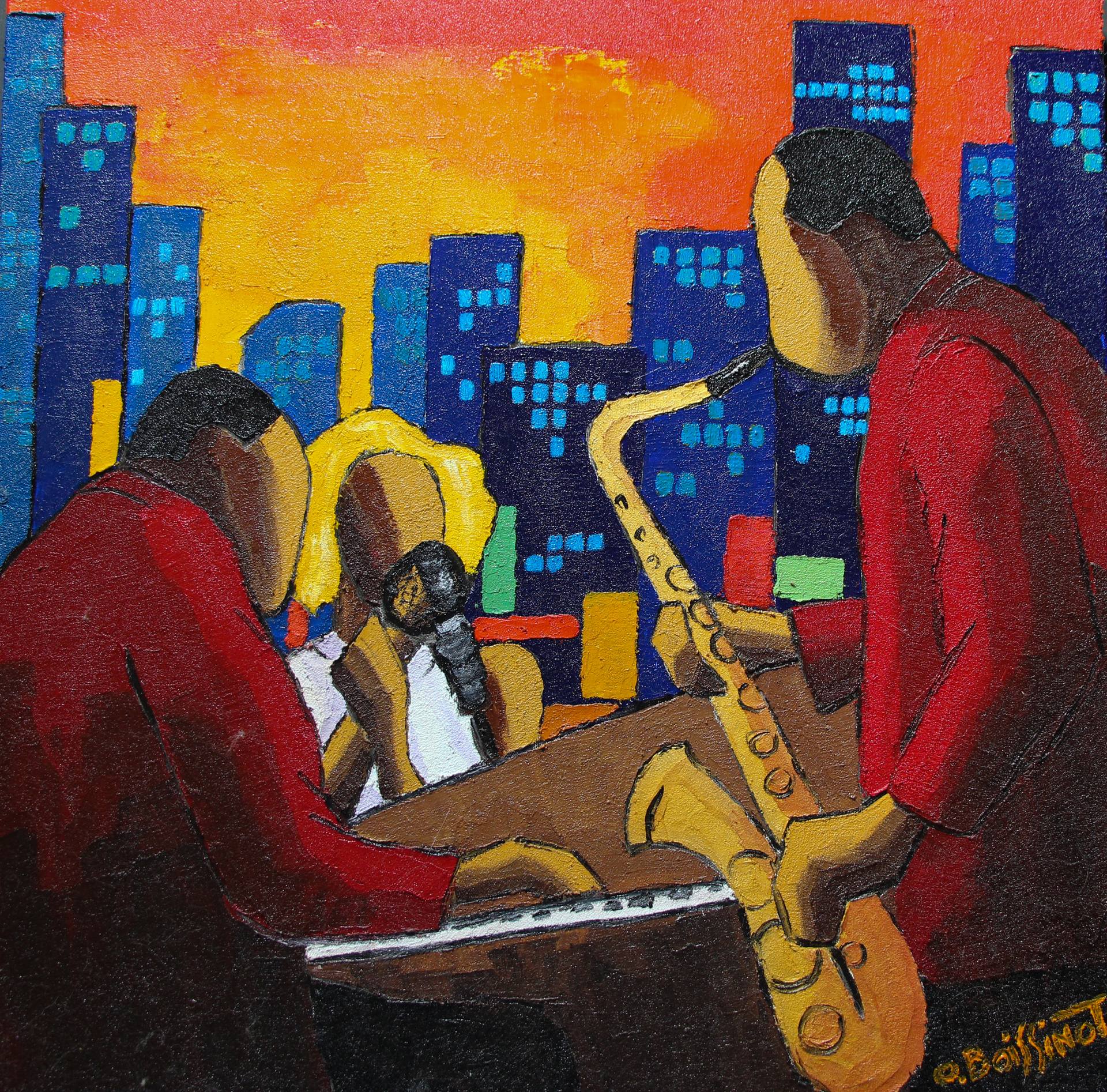 New York jazz club Painting by Olivier Boissinot | Saatchi Art