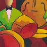 Classic jazz orchestra in a Chicago cabaret
Oil and sand on canvas