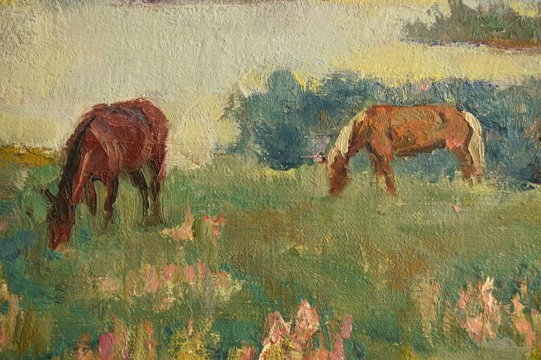 Original Impressionism Landscape Painting by Volodymyr Kolesnyk