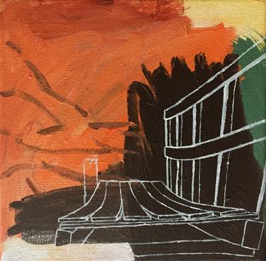 Original Abstract Expressionism Architecture Paintings by Lisbeth Parisius