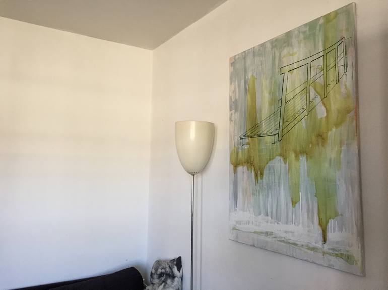 Original Abstract Architecture Painting by Lisbeth Parisius