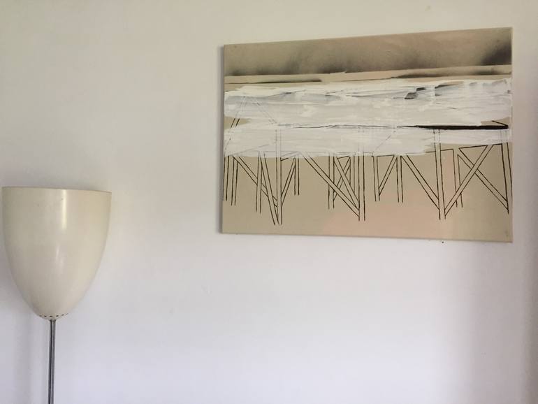 Original Abstract Architecture Painting by Lisbeth Parisius