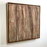 Abstract wood panel burlap canvas cement acrylic wall art