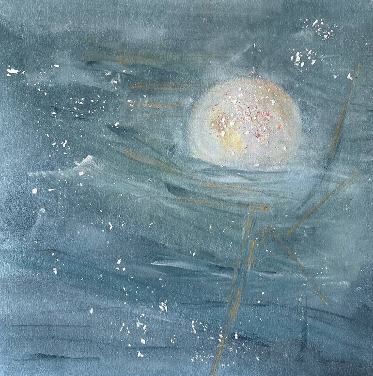 Original Patterns Painting by Karina Mosser | Expressionism Art on Paper | Into the Night