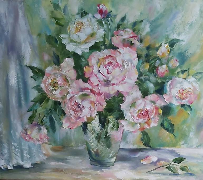 Original Impressionism Floral Painting by Mila Mirosh