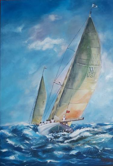 Original Impressionism Sailboat Paintings by Mila Mirosh