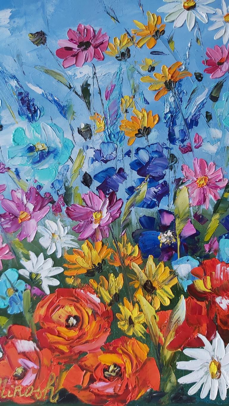 Original Impressionism Floral Painting by Mila Mirosh