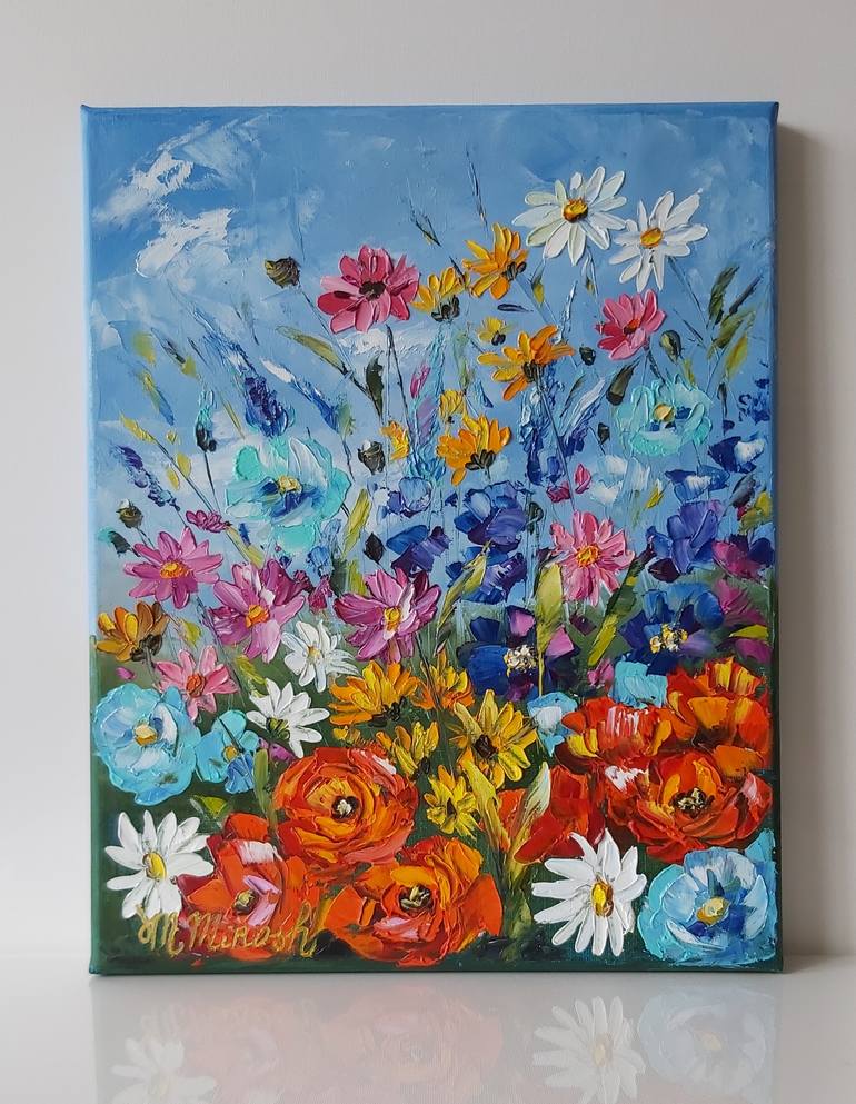 Original Impressionism Floral Painting by Mila Mirosh