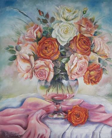 Original Art Deco Floral Paintings by Mila Mirosh