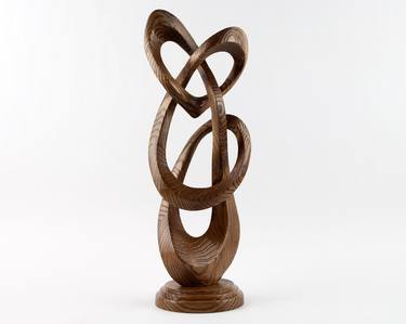 Abstract Endless Love Wooden Sculpture Heart Statue thumb