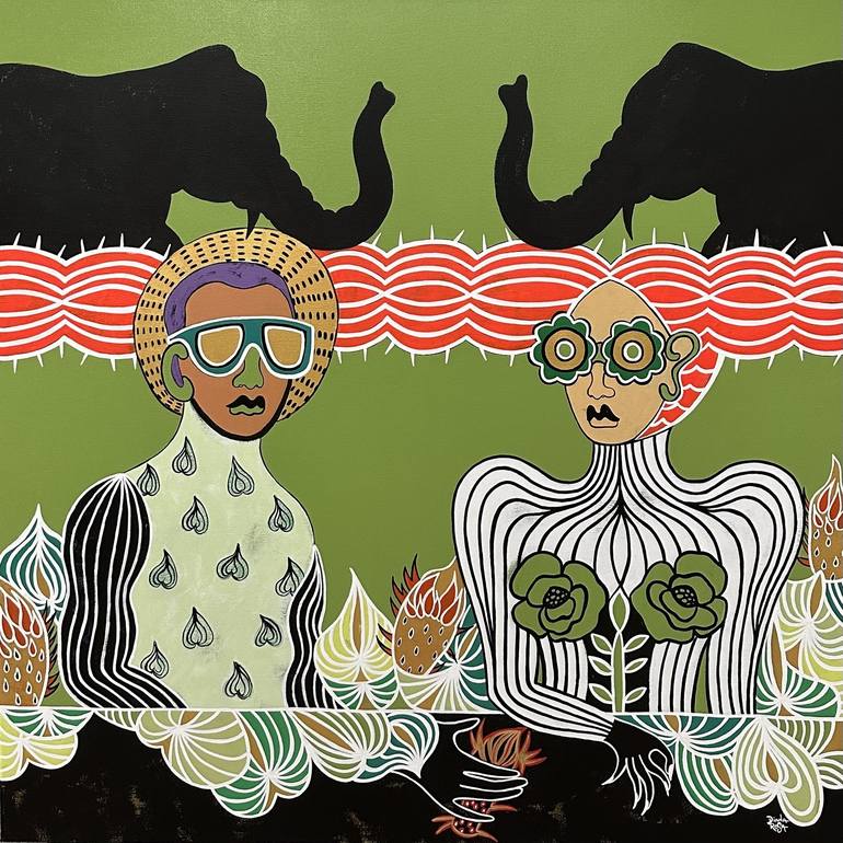 Original Figurative Love Paintings by Diana Rosa