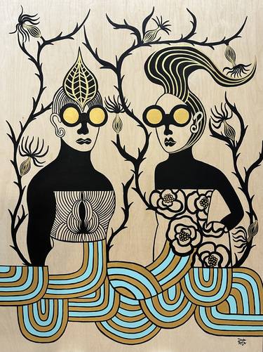 Original Surrealism People Painting by Diana Rosa