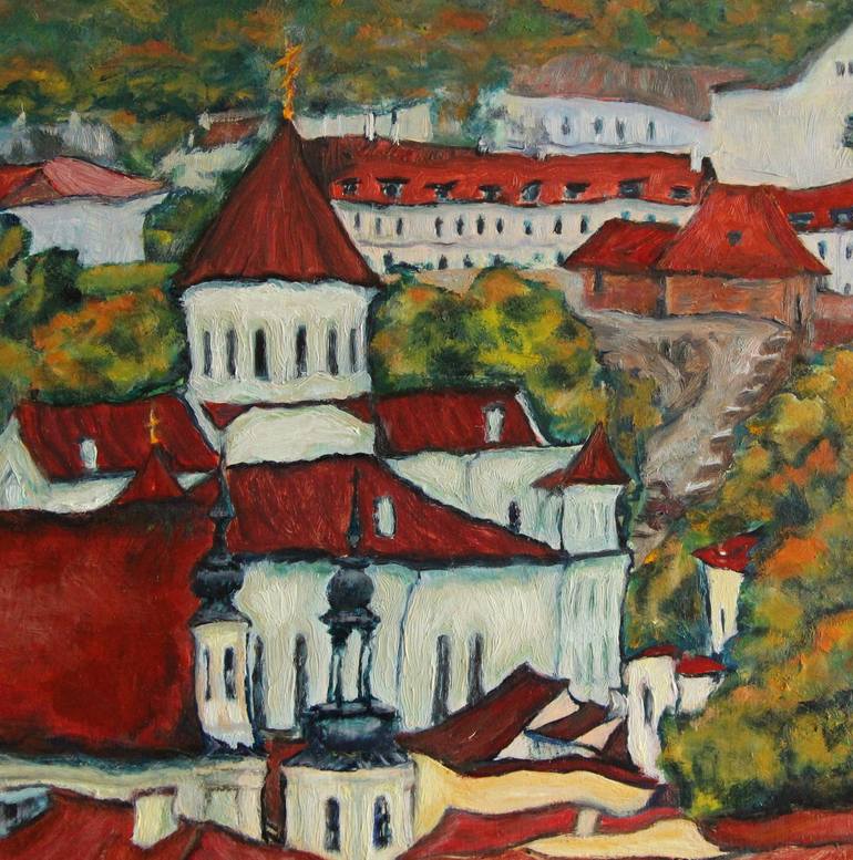 Original Expressionism Cities Painting by Marina Tregubova