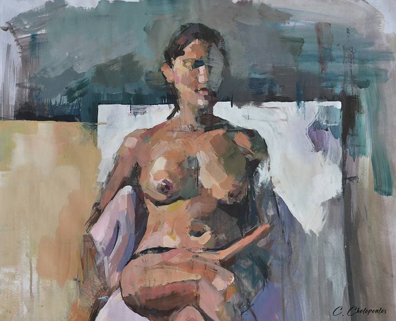 Original Other Nude Painting by Charalampos Cholopoulos