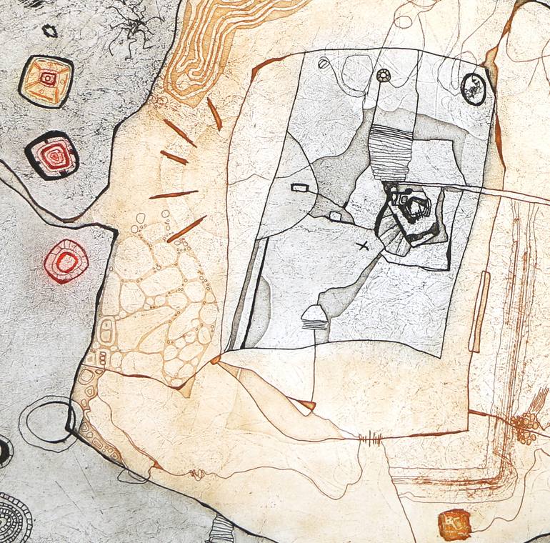 Original Abstract Expressionism Landscape Printmaking by Heike Roesel