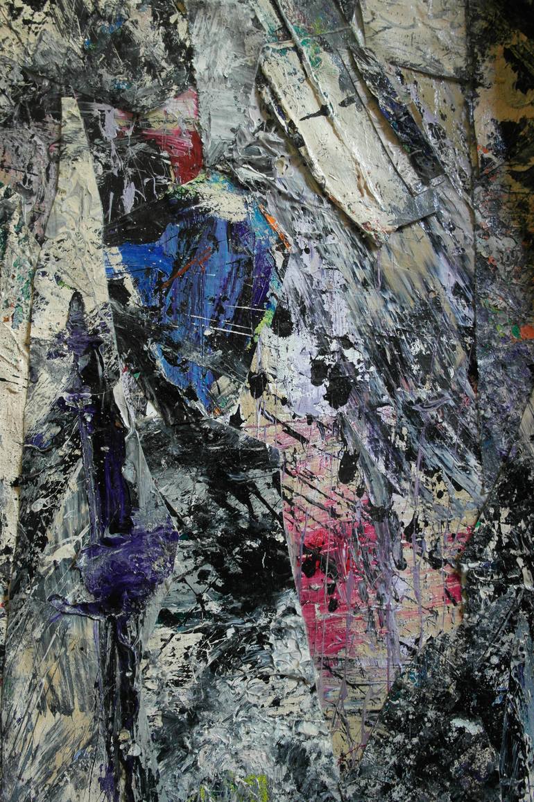 Original Abstract Expressionism Abstract Collage by Michael Lewandowski