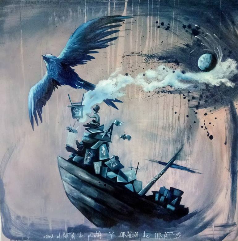 Print of Surrealism Sailboat Painting by Mauricio Jimenez