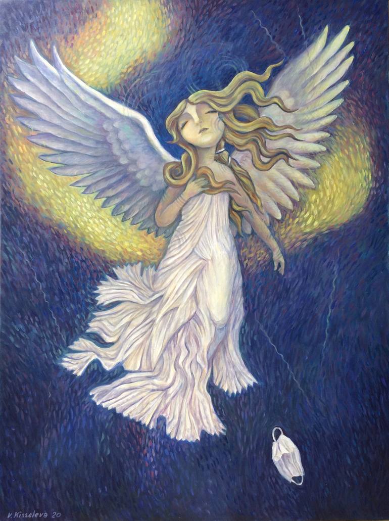 The Last Angel Painting by Valentina Kisseleva | Saatchi Art
