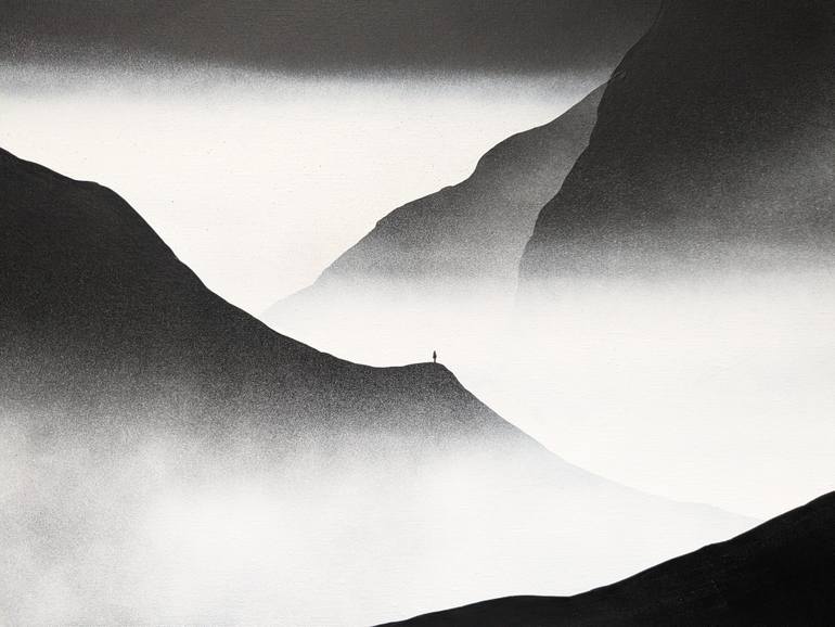 Original Black & White Landscape Painting by Robert Owen Bloomfield