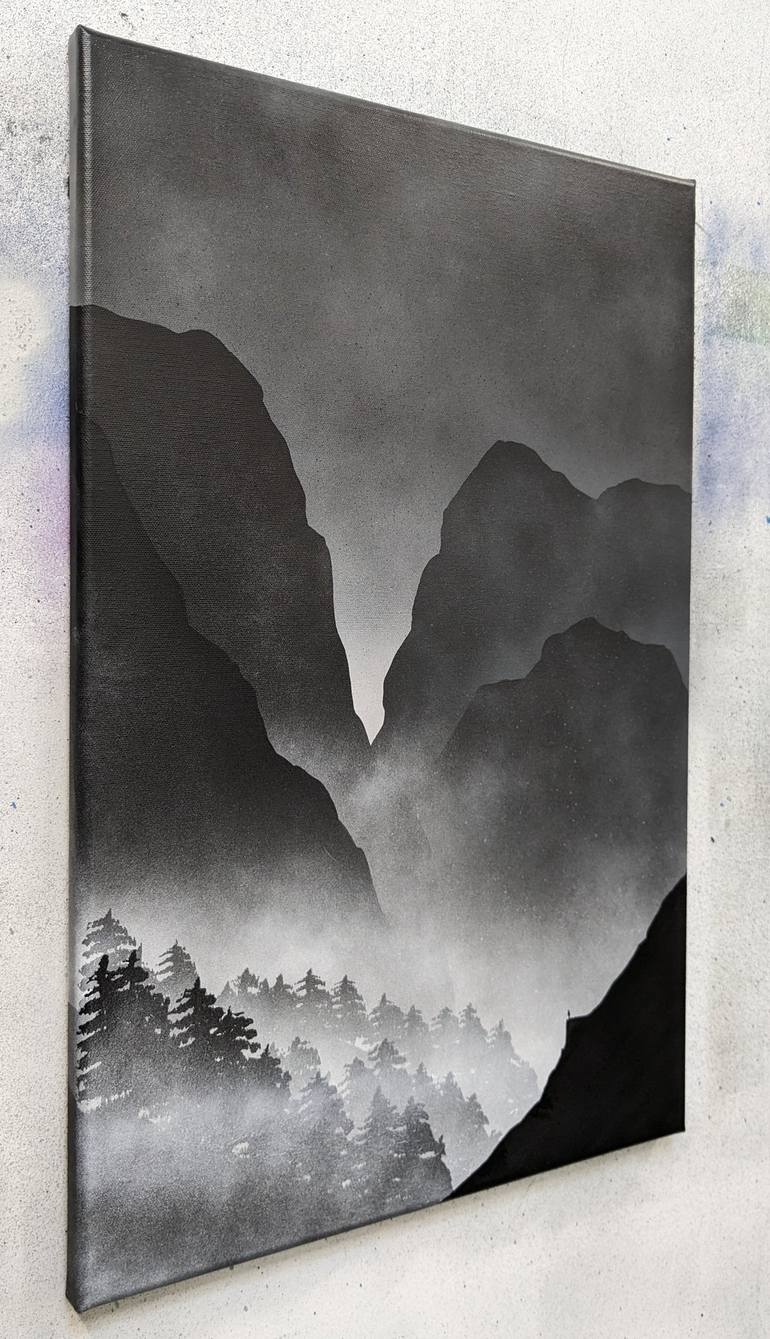 Original Black & White Landscape Painting by robert owen bloomfield