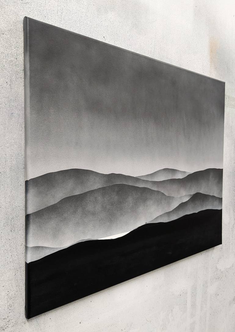 Original Black & White Landscape Painting by robert owen bloomfield