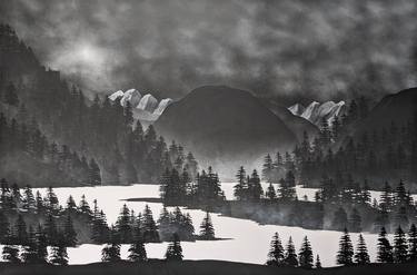 Original Black & White Landscape Paintings by robert owen bloomfield