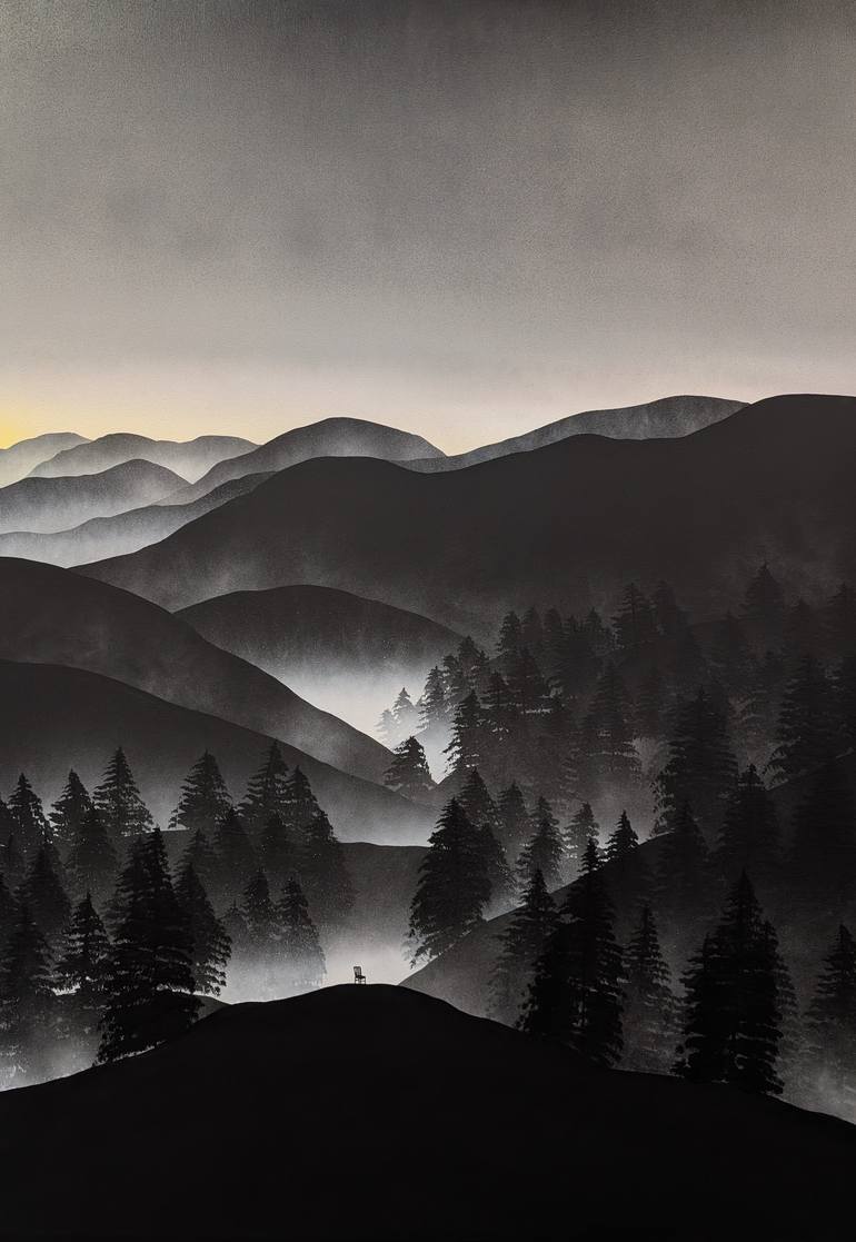 Original black \u0026 white landscape paintings From United Kingdom For Sale By  Artists Featured In the other art fair | Saatchi Art, image size:770x1117