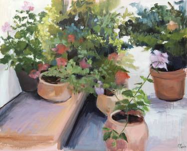 Original Impressionism Garden Paintings by Cecilia Marchan